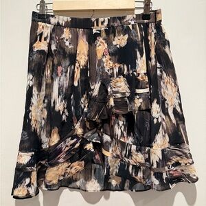 NWT IRO Clemire abstract print silk wrap mini skirt size 38